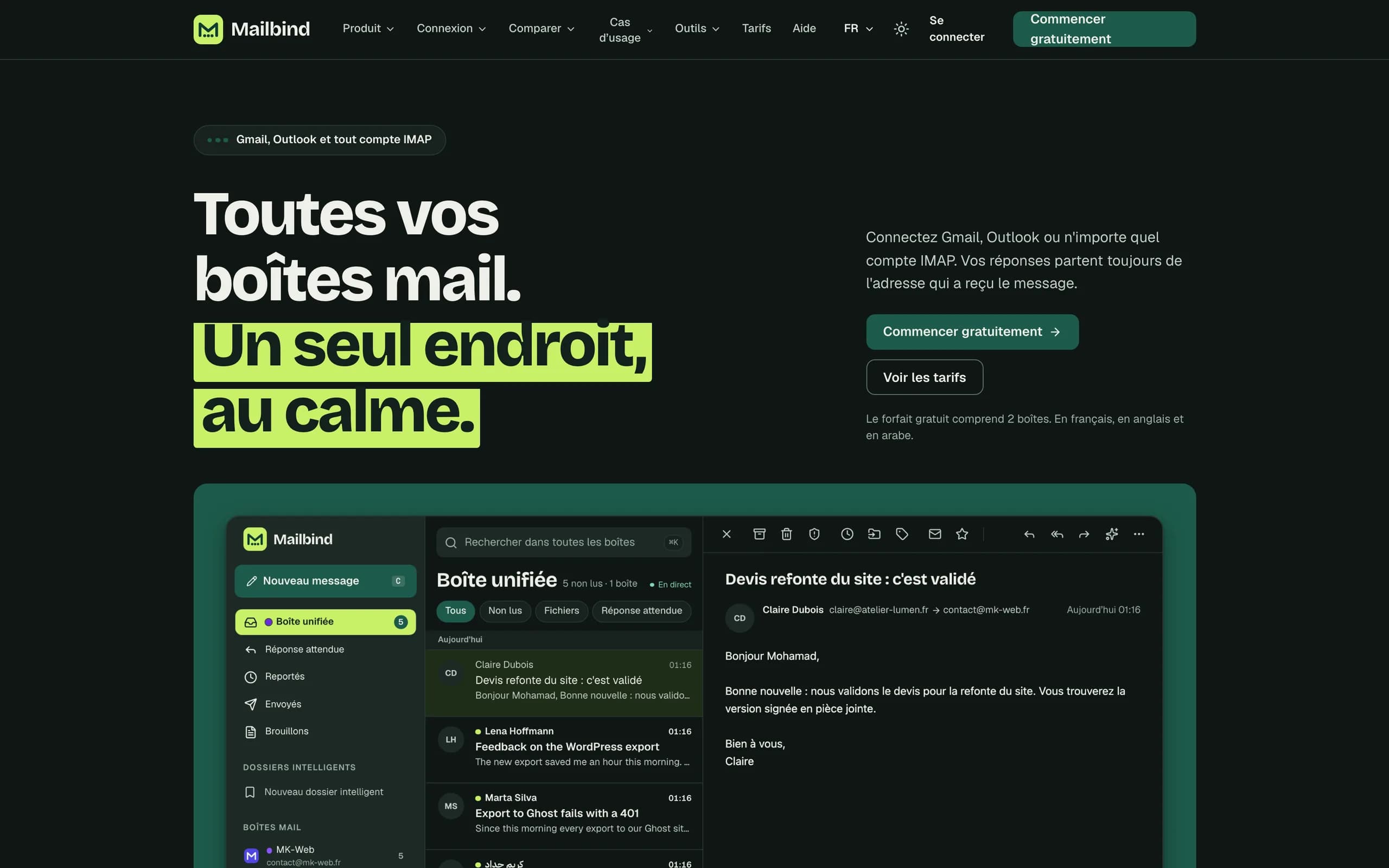 Capture d’écran de Mailbind